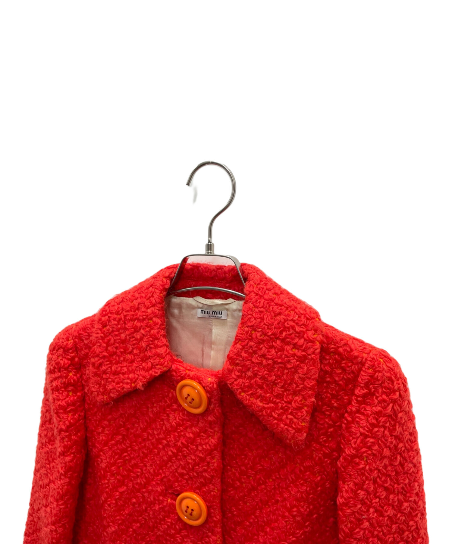 中古・古着通販】MIU MIU (ミュウミュウ) ウールコート レッド サイズ