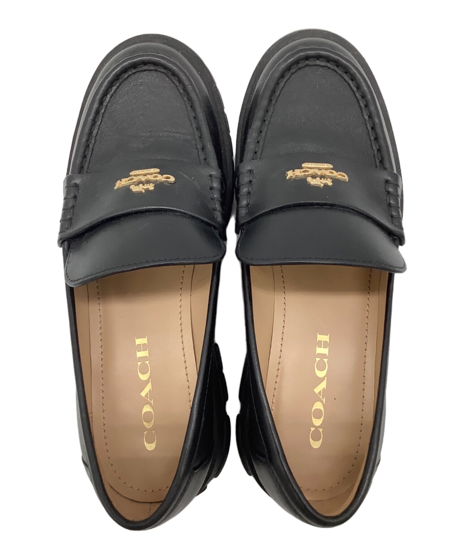 中古・古着通販】COACH (コーチ) ローファー ブラック サイズ:22.5cm