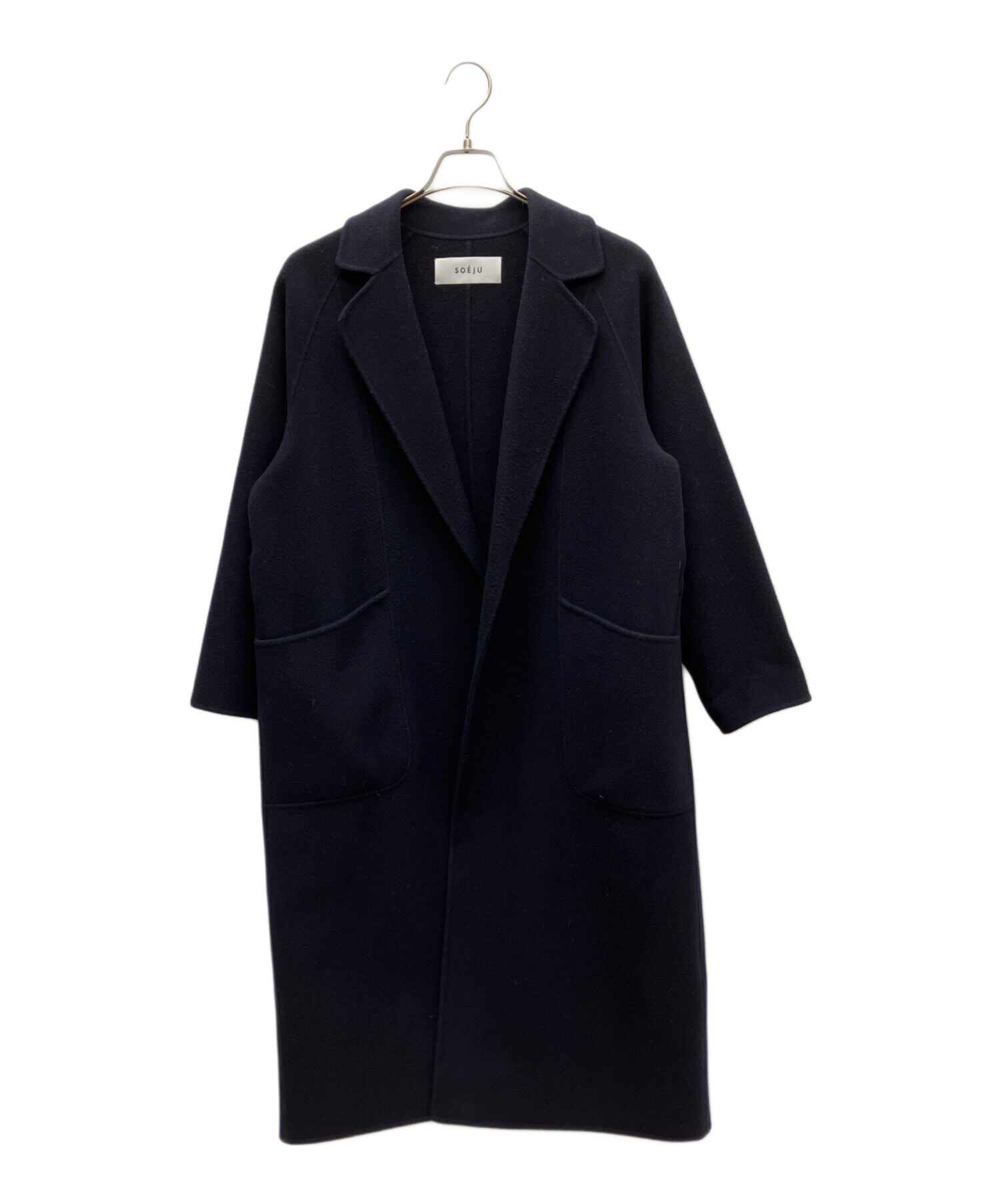 中古・古着通販】SOEJU (ソージュ) ウールリバーローブコート ネイビー