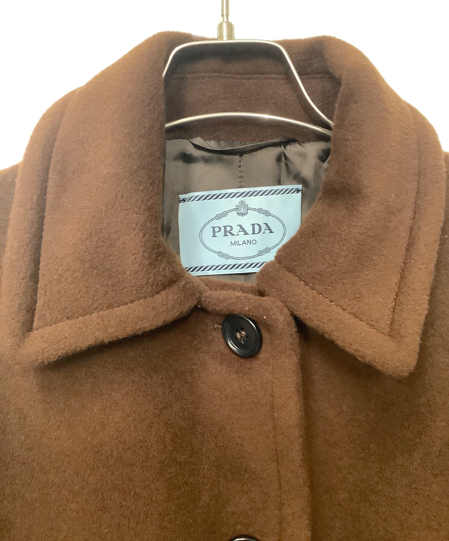 中古・古着通販】PRADA (プラダ) ロングコート ブラウン サイズ:42