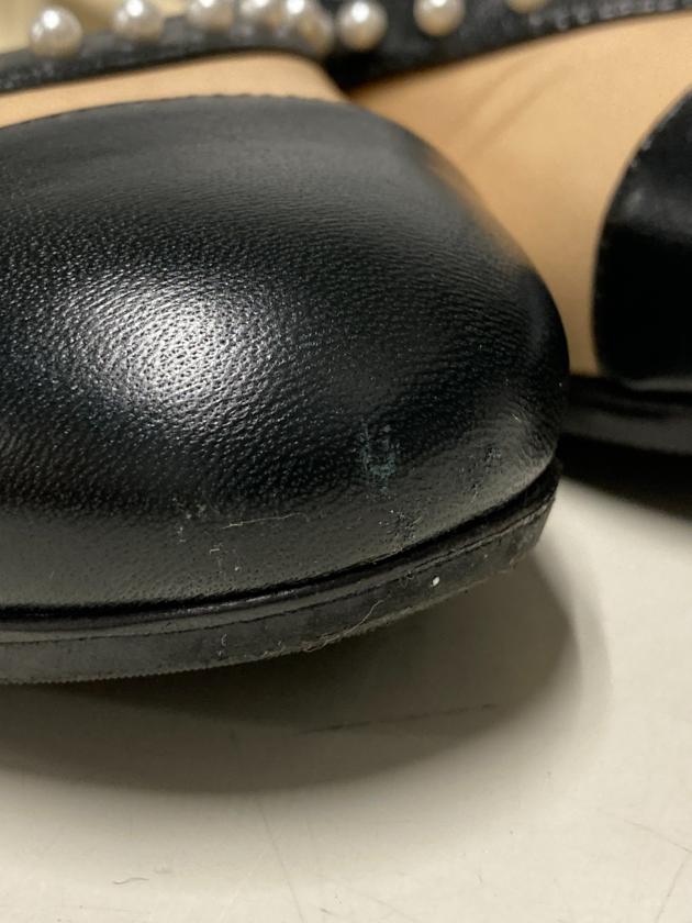 中古・古着通販】CHANEL (シャネル) パールフラットシューズ ベージュ