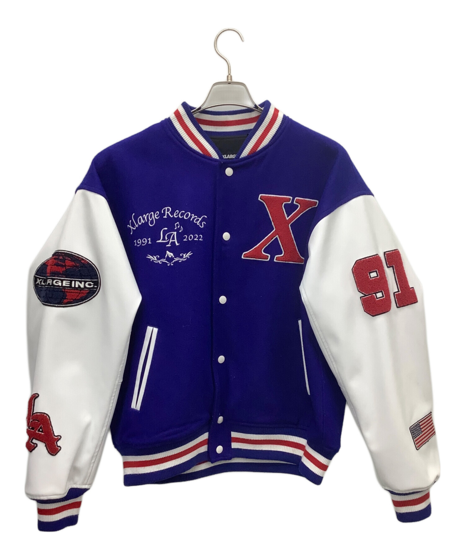 中古・古着通販】X-LARGE (エクストララージ) スタジャン ブルー