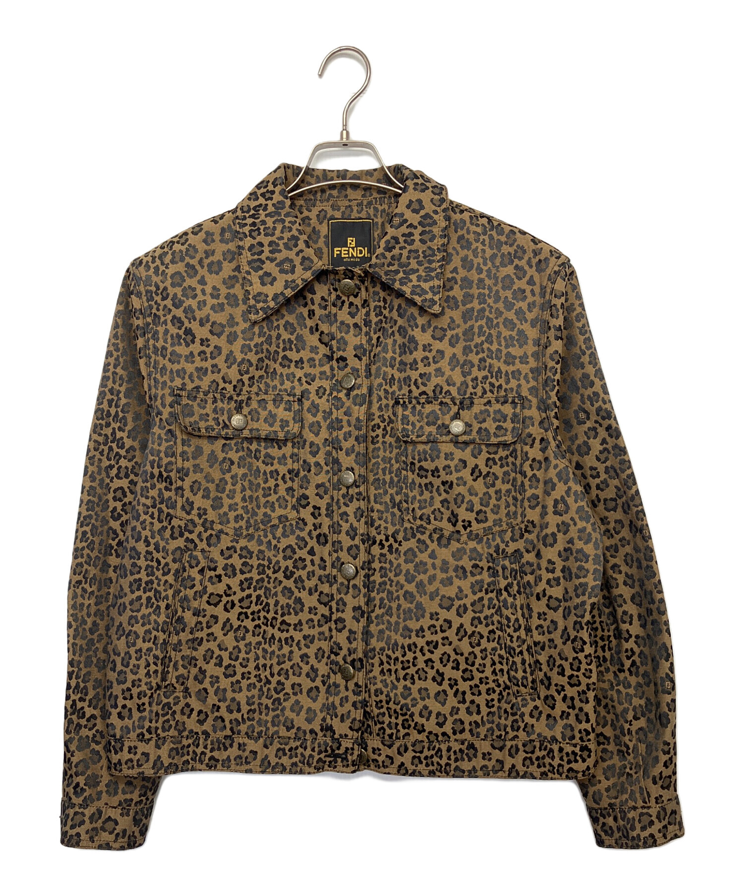 中古・古着通販】FENDI (フェンディ) レオパード柄ジャケット ブラウン