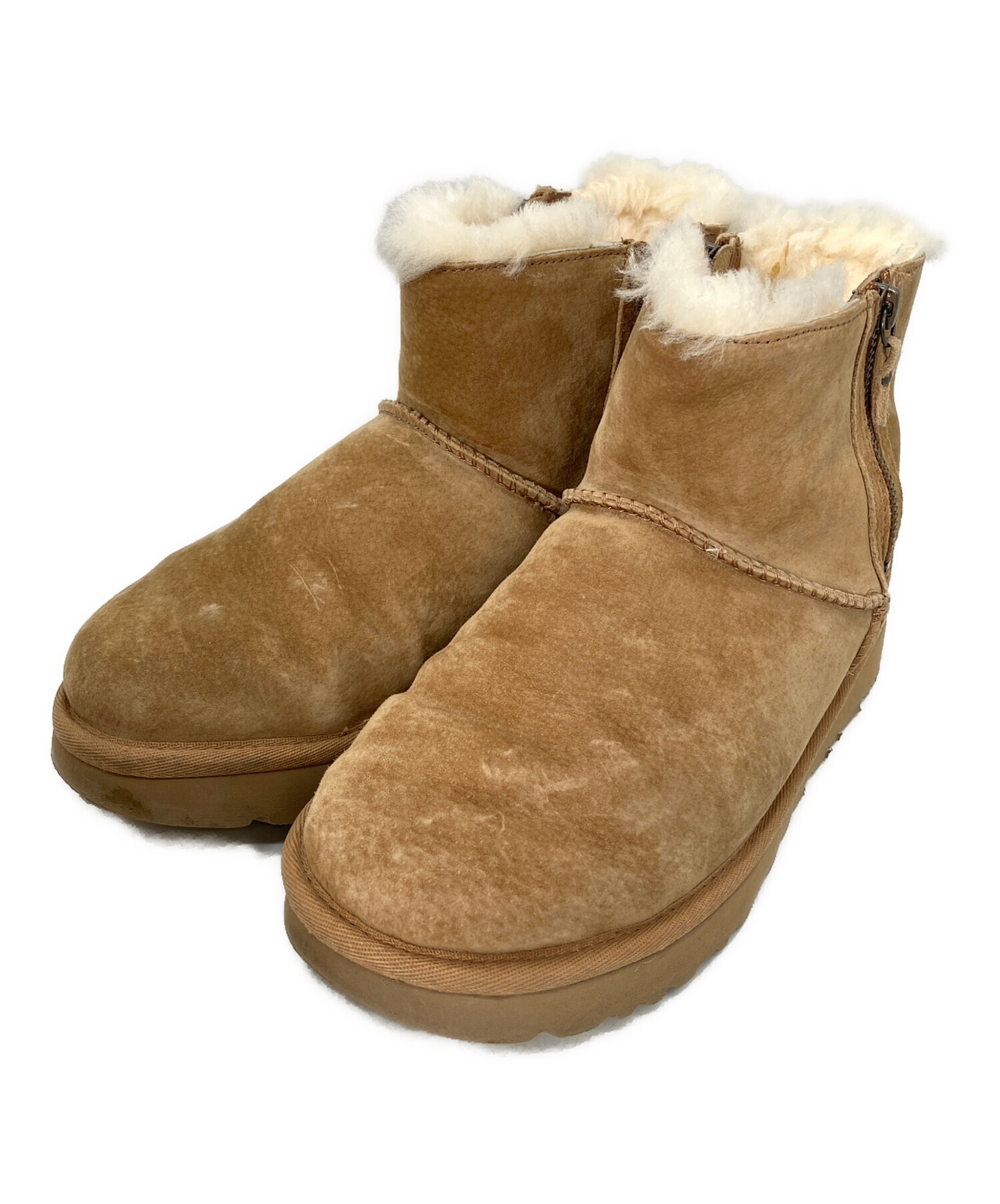 中古・古着通販】UGG (アグ) サイドジップブーツ ベージュ サイズ
