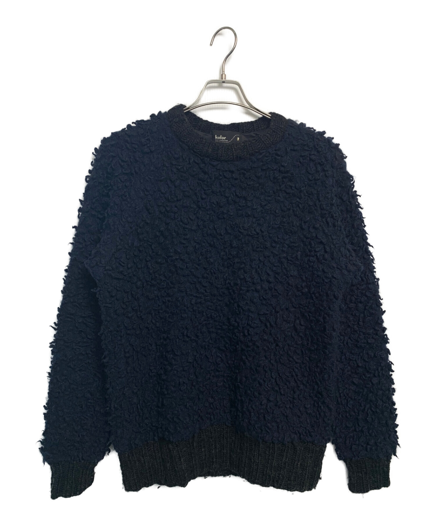 中古・古着通販】KOLOR (カラー) ビッグリングニット ネイビー サイズ
