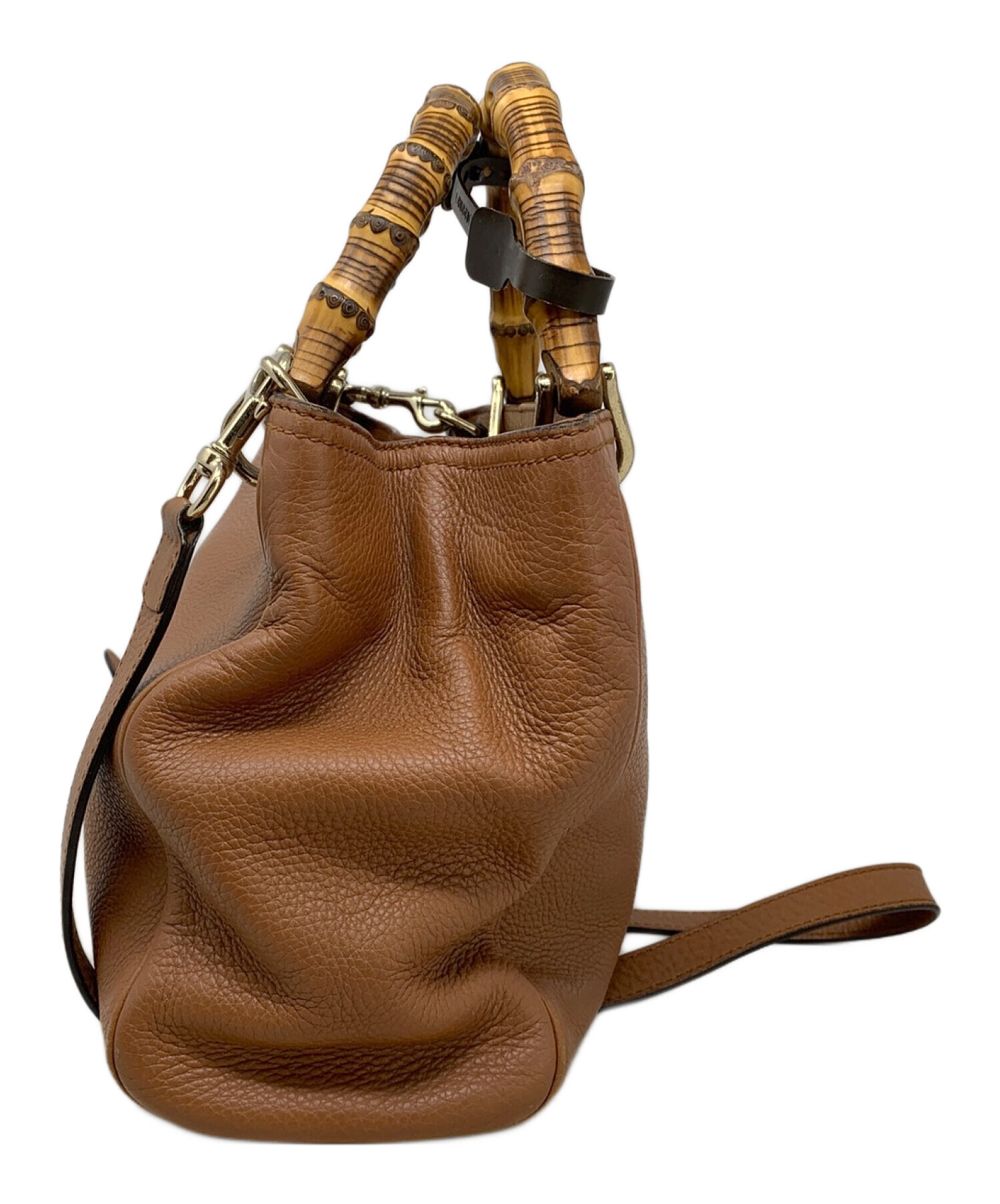 中古・古着通販】GUCCI (グッチ) バンブー2WAYバッグ ブラウン
