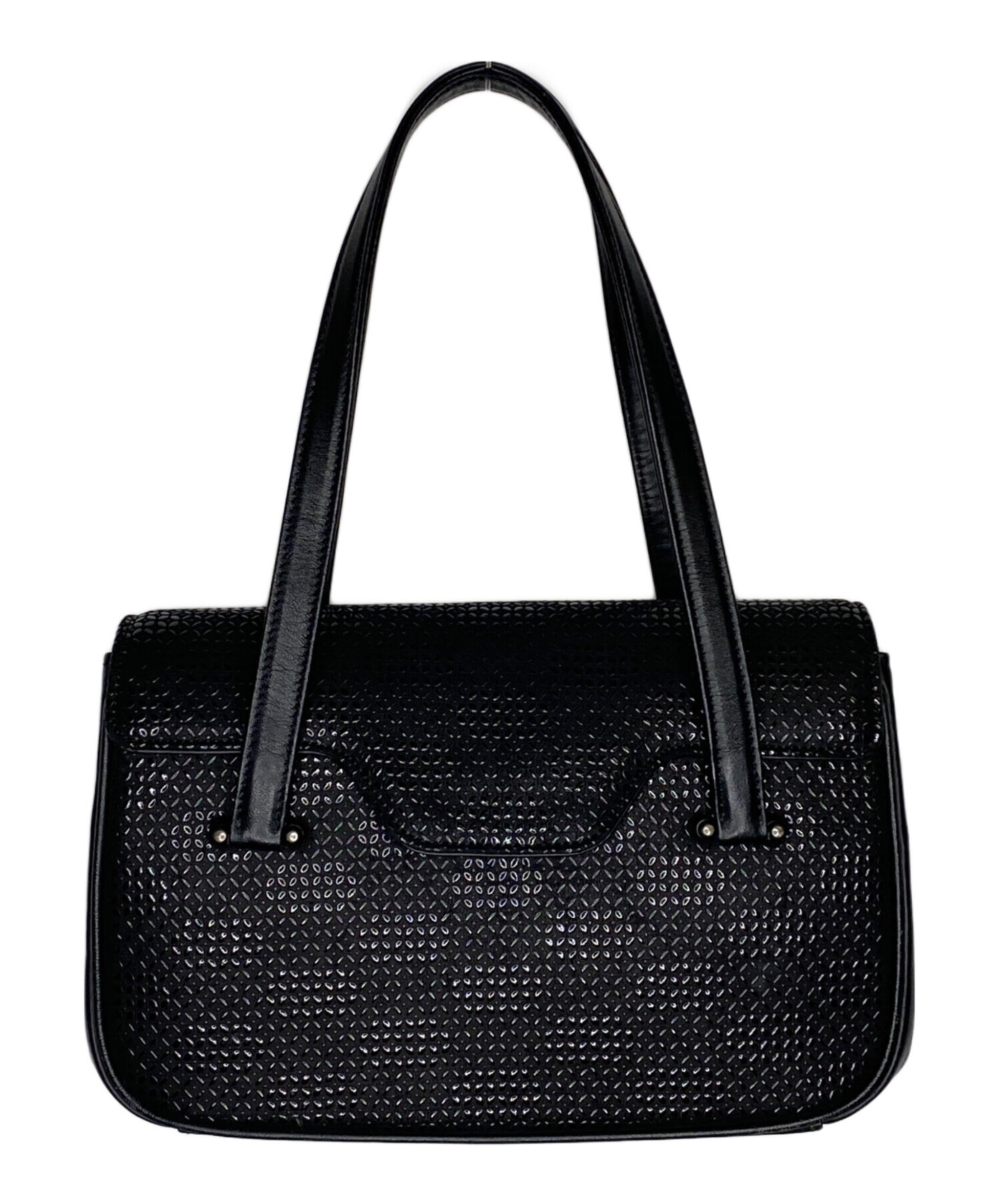 中古・古着通販】印傳屋 (インデンヤ) ハンドバッグ ブラック