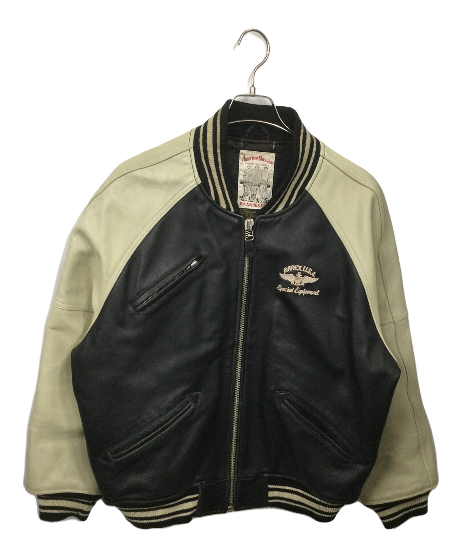 中古・古着通販】AVIREX (アヴィレックス) レザースタジャン ホワイト