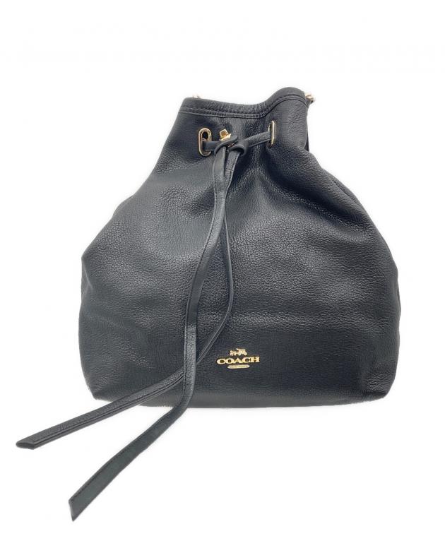 中古・古着通販】COACH (コーチ) 巾着ショルダーバッグ ブラック