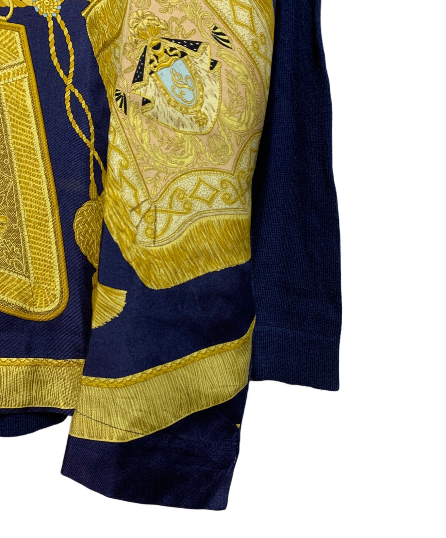 中古・古着通販】HERMES (エルメス) カシミヤニット切替シャツ