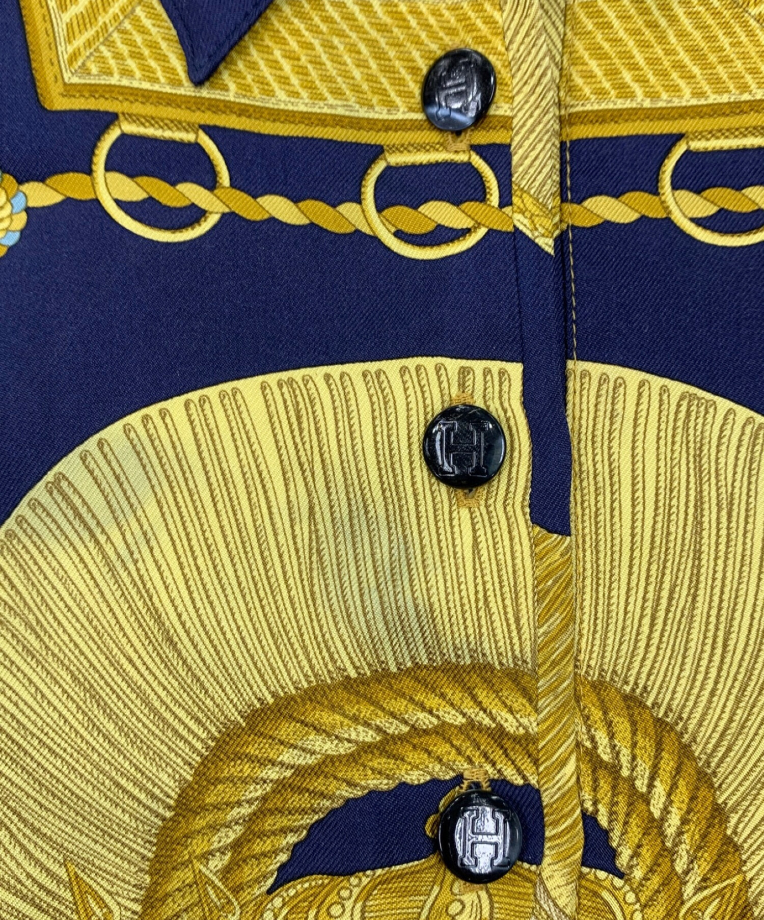 中古・古着通販】HERMES (エルメス) カシミヤニット切替シャツ