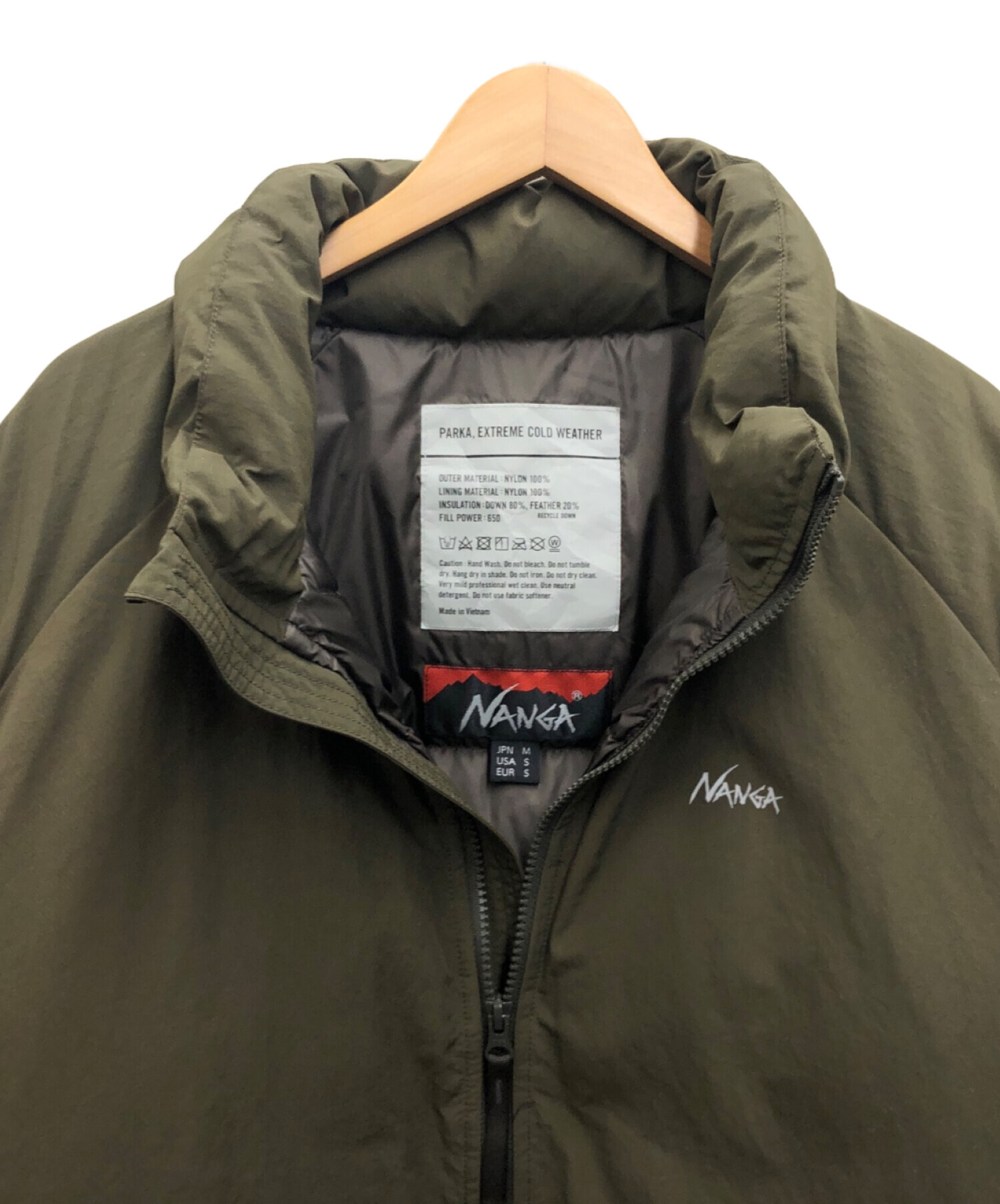 中古・古着通販】NANGA (ナンガ) ダウンジャケット オリーブ サイズ:M