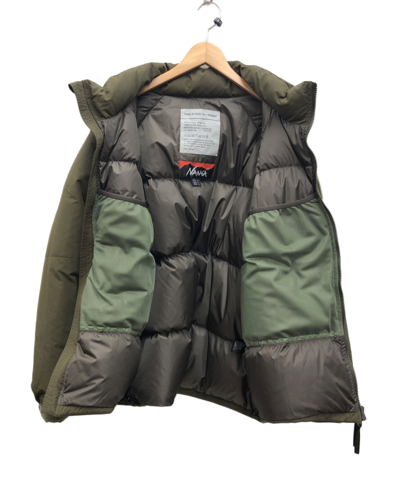 中古・古着通販】NANGA (ナンガ) ダウンジャケット オリーブ サイズ:M