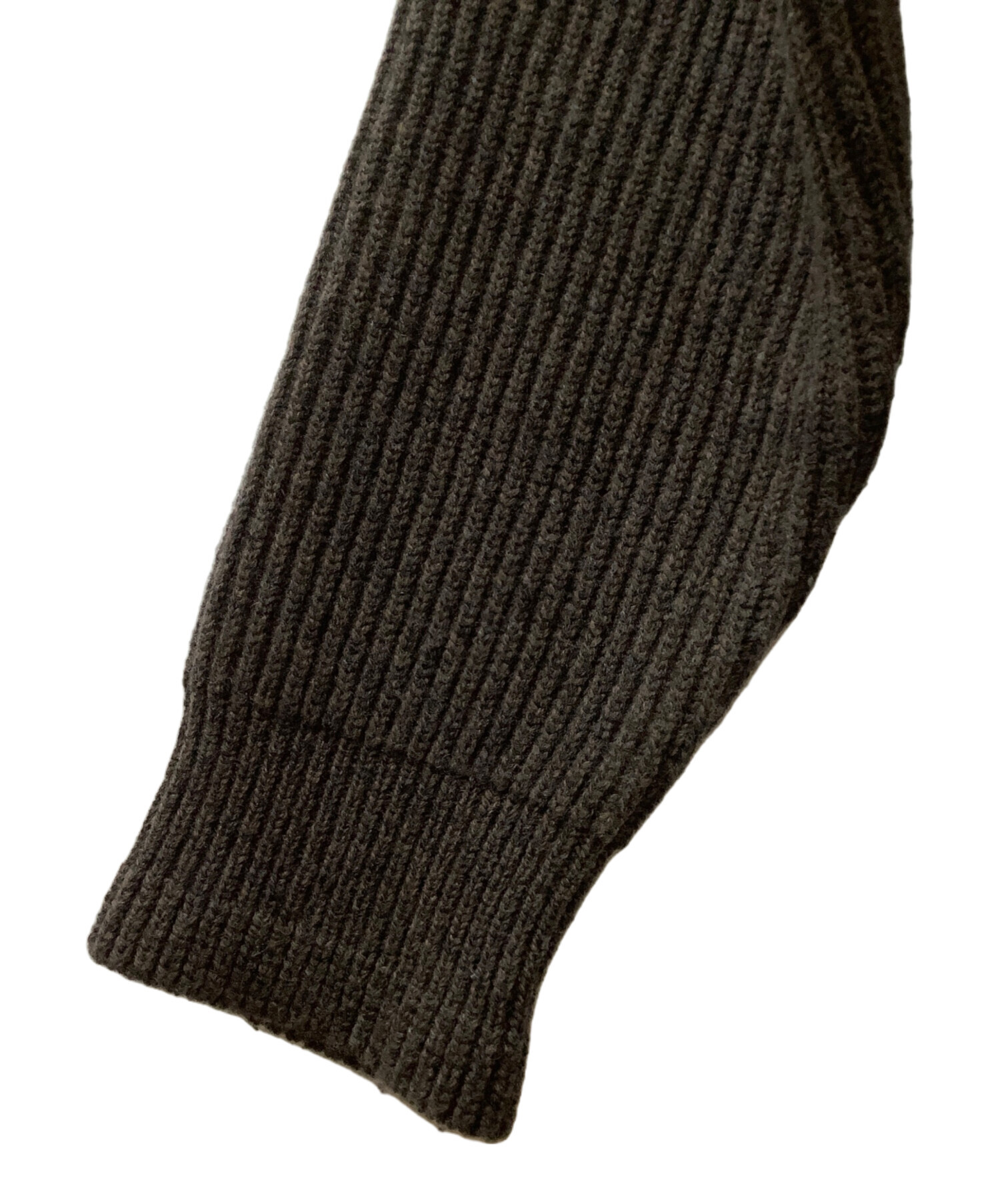 中古・古着通販】sacai (サカイ) ニットブルゾン ブラウン×ブラック