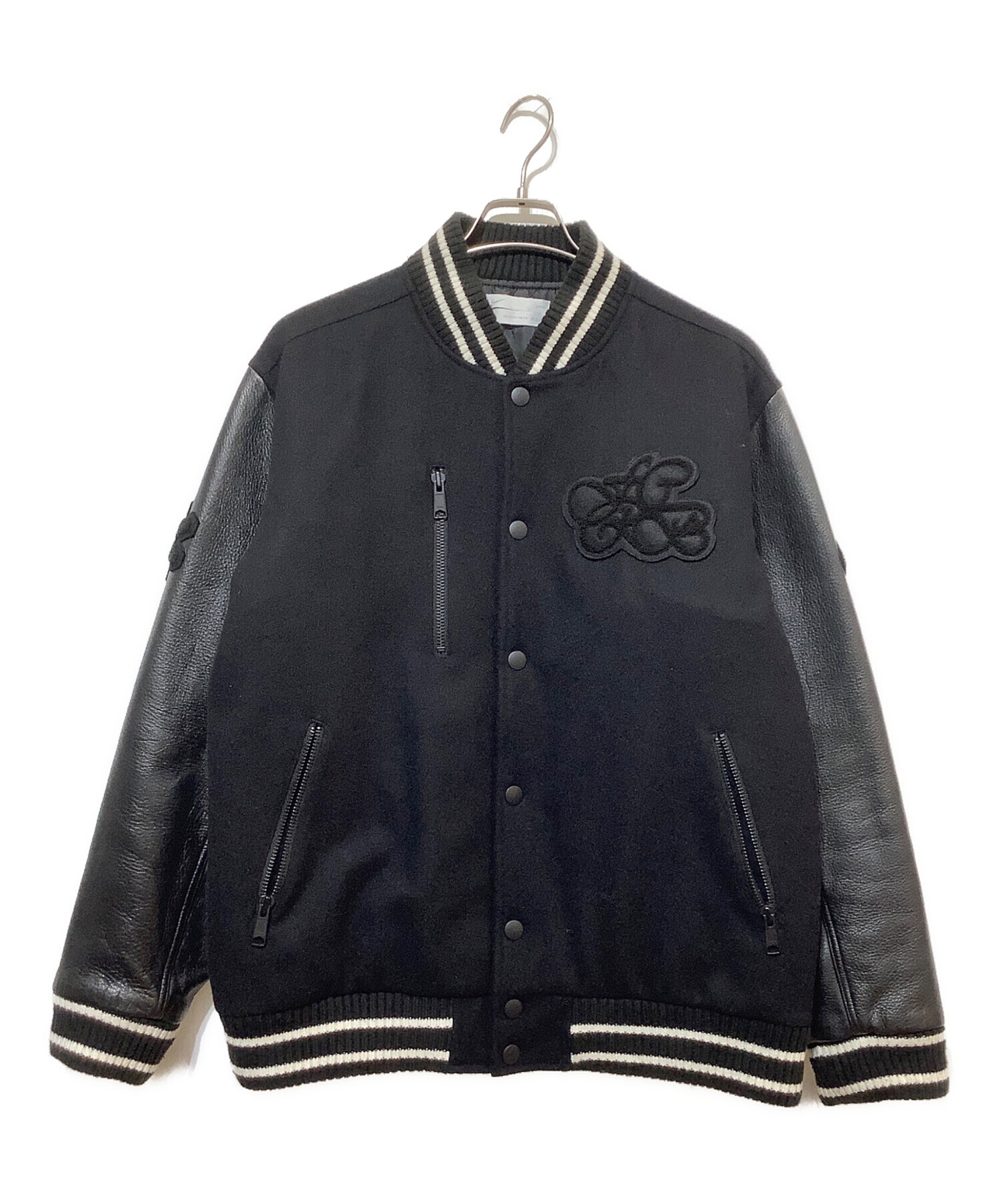 中古・古着通販】NIKE (ナイキ) 袖レザー切替スタジャン ブラック