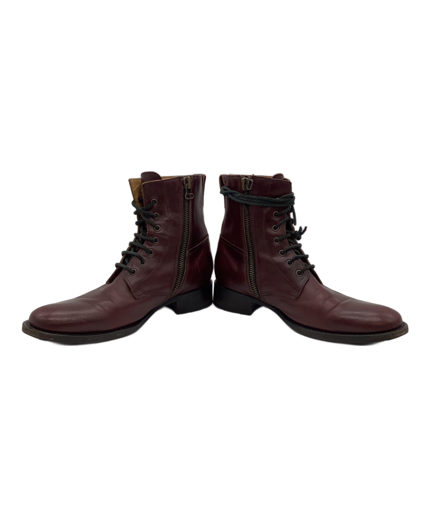 中古・古着通販】BUTTERO (ブッテロ) サイドジップ レースアップブーツ