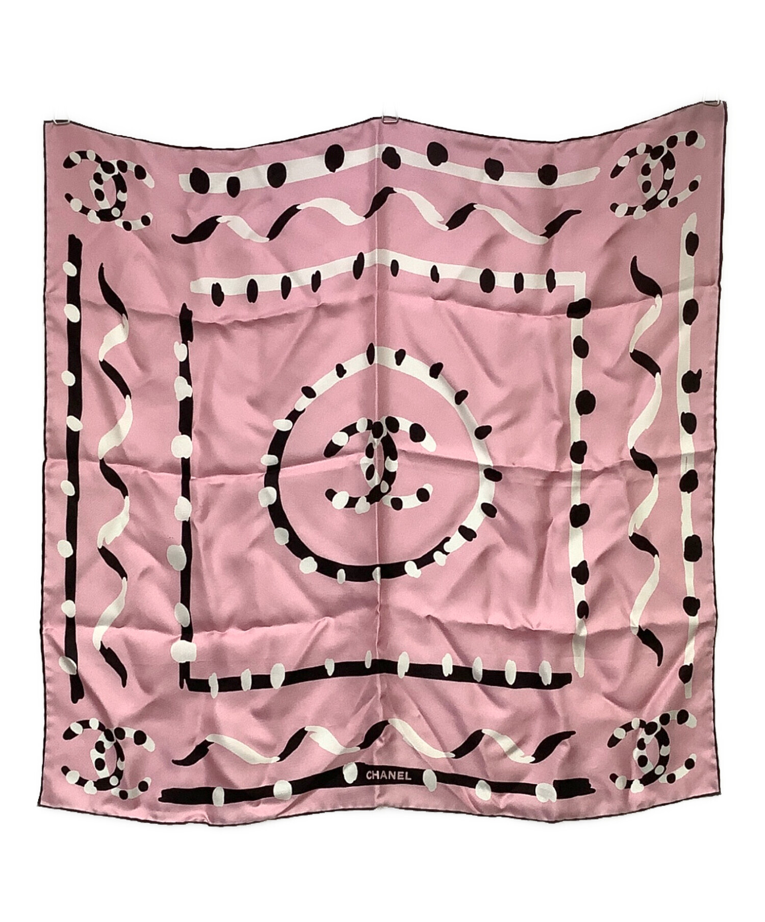 中古・古着通販】CHANEL (シャネル) ココマークシルクスカーフ ピンク