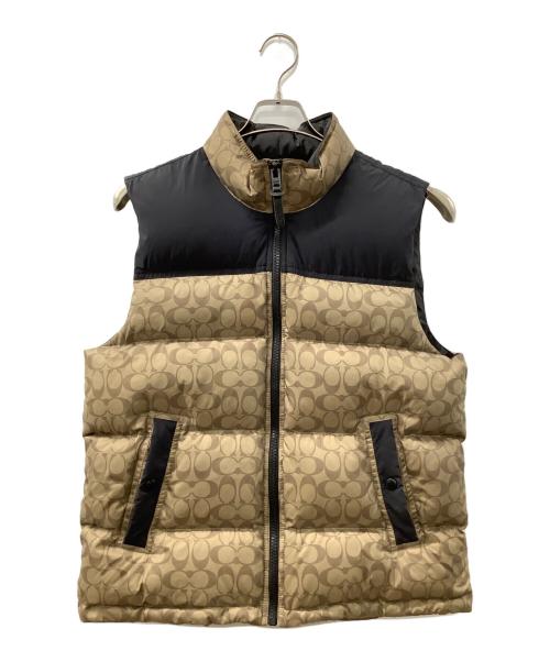 中古・古着通販】COACH (コーチ) ダウンベスト ベージュ×ブラック