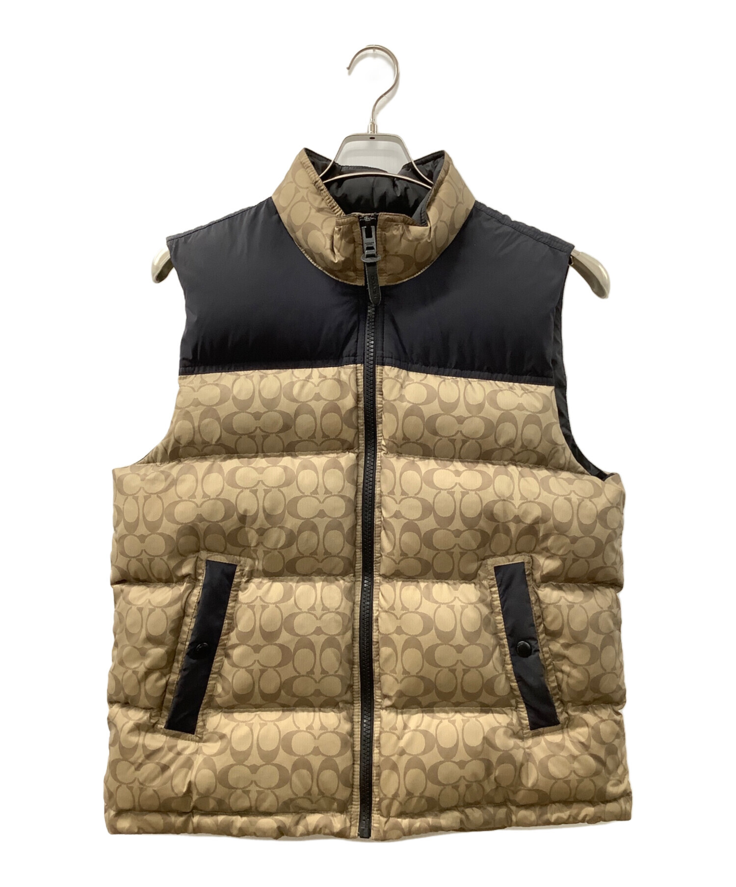 中古・古着通販】COACH (コーチ) ダウンベスト ベージュ×ブラック