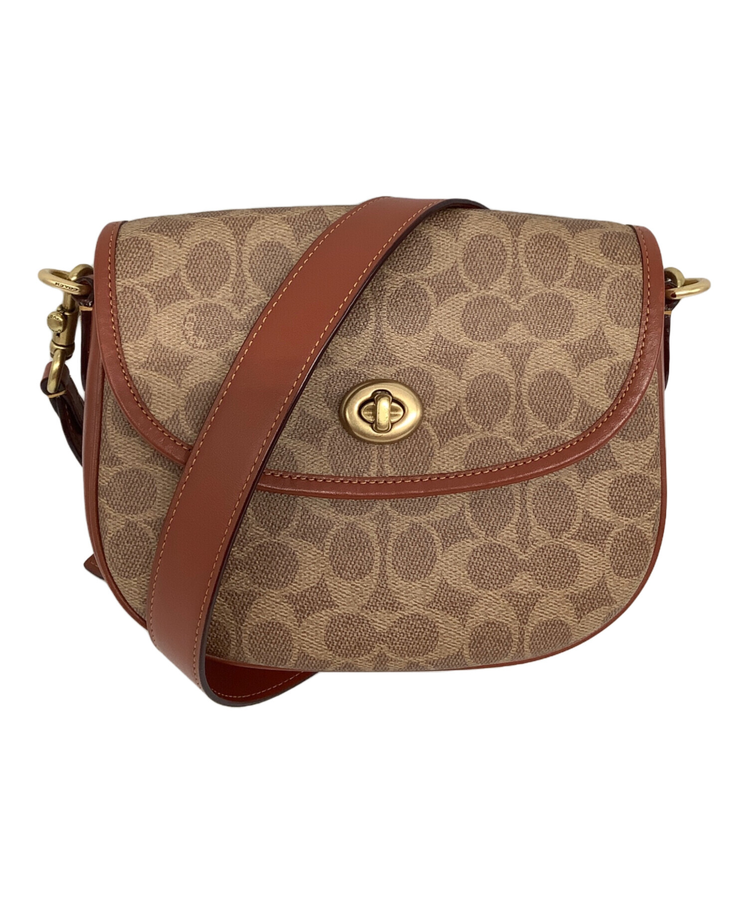 中古・古着通販】COACH (コーチ) ショルダーバッグ ブラウン×ベージュ