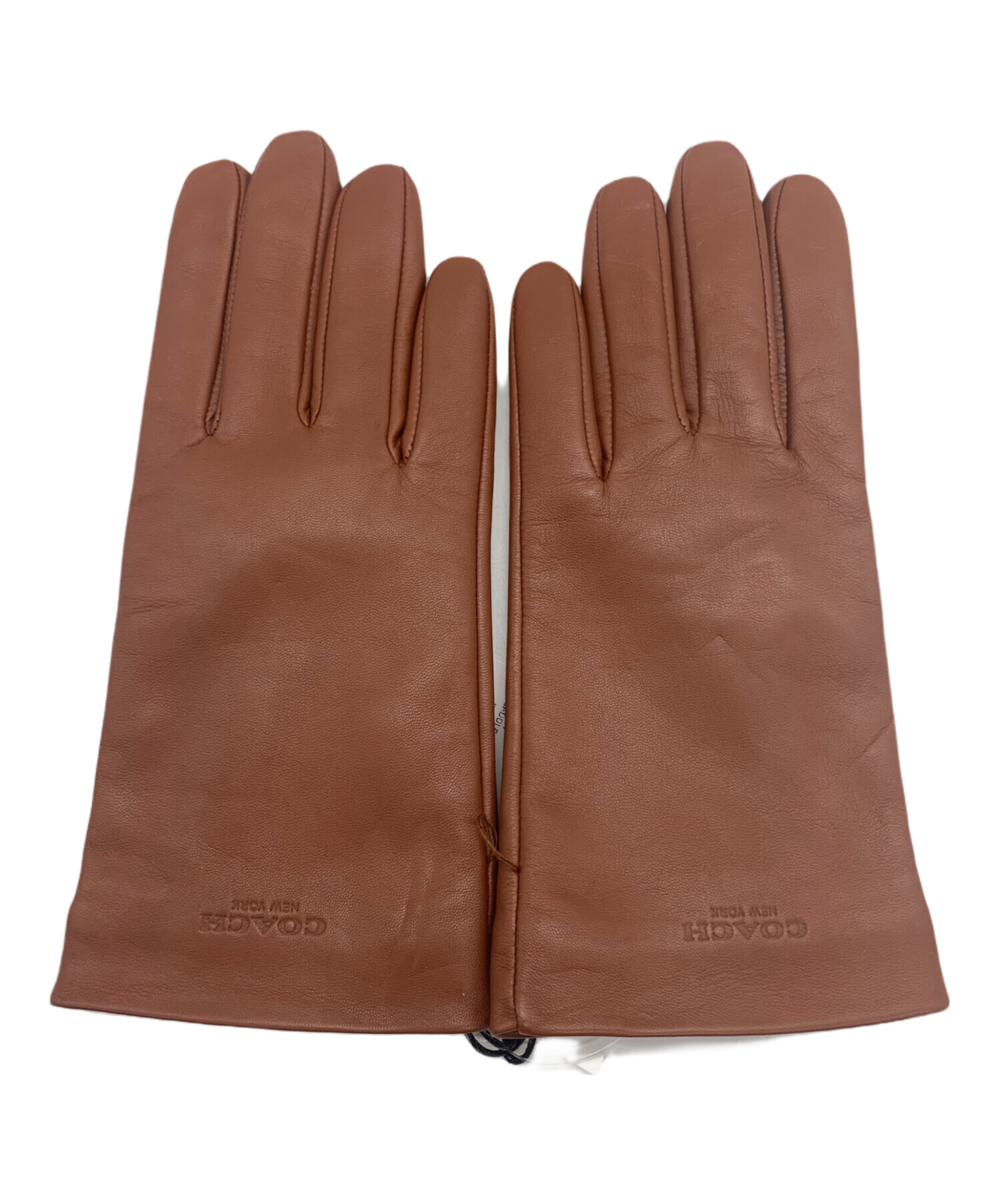 中古・古着通販】COACH (コーチ) レザーグローブ ブラウン サイズ:S
