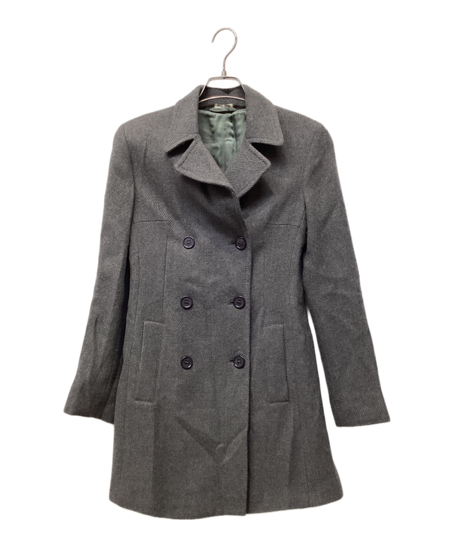 中古・古着通販】MIU MIU (ミュウミュウ) ウールコート グレー サイズ