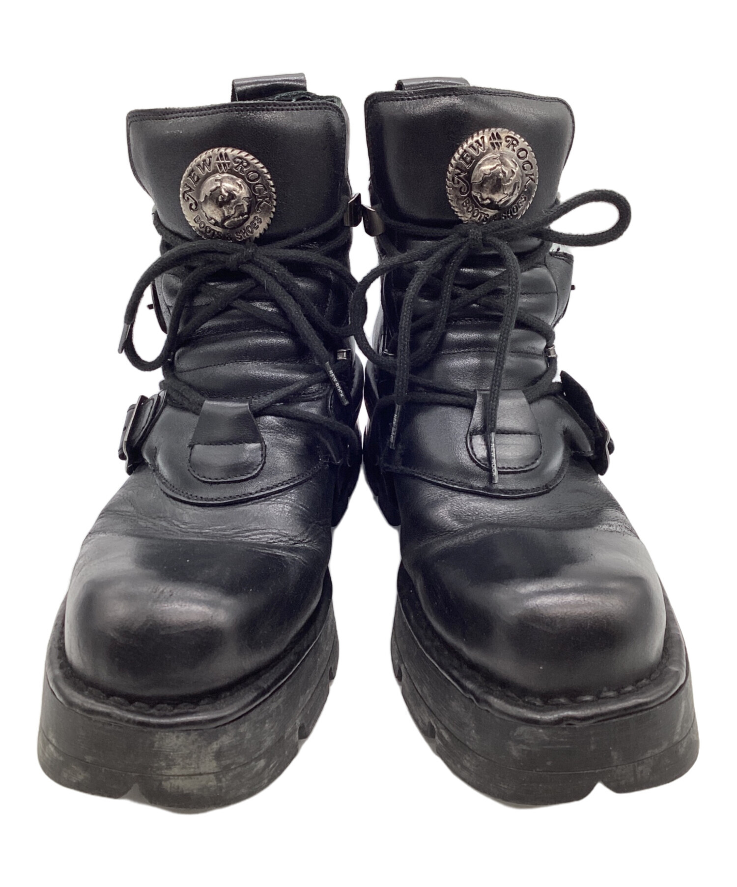 中古・古着通販】NEW ROCK (ニューロック) レザーブーツ ブラック
