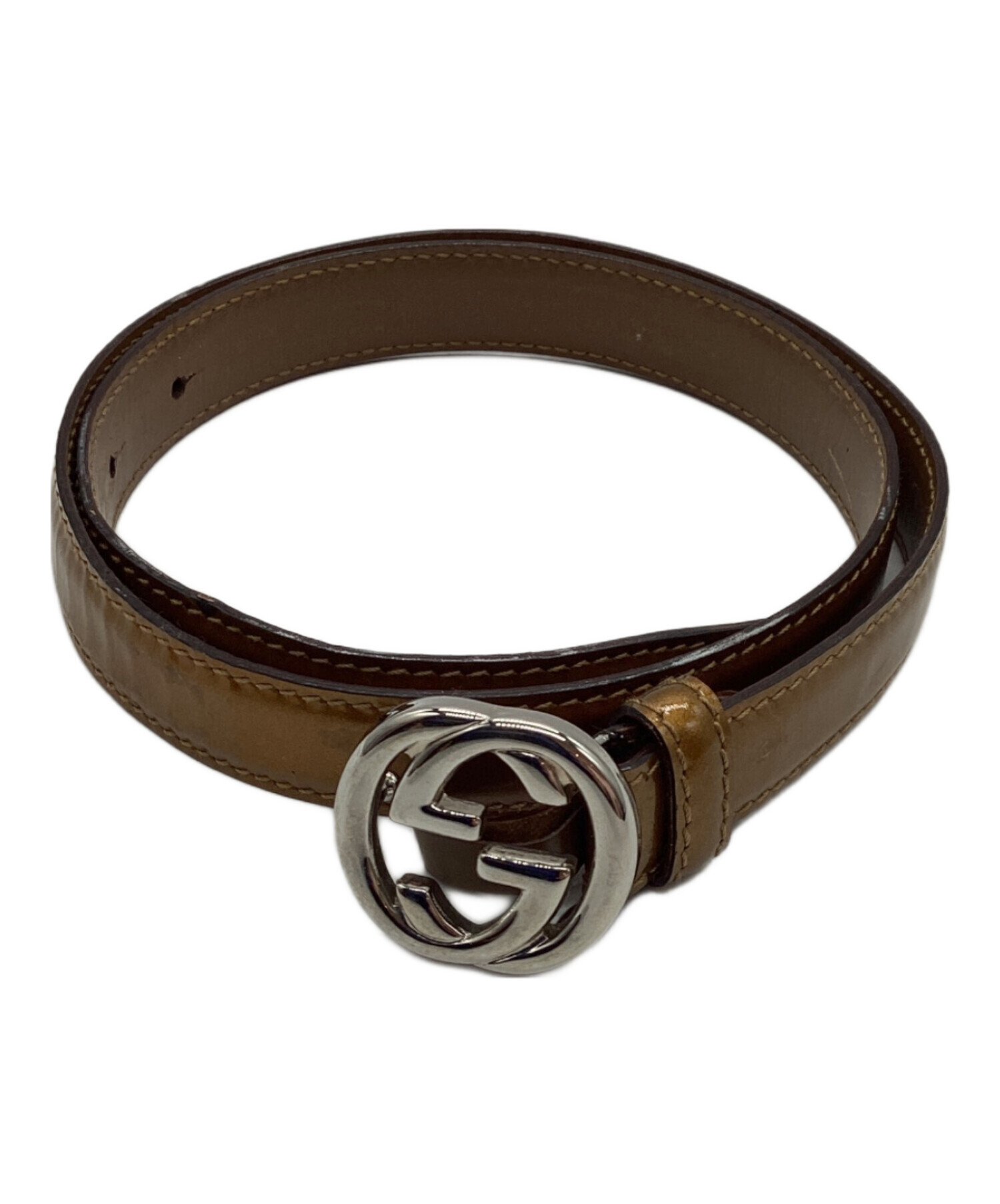 中古・古着通販】GUCCI (グッチ) インターロッキングベルト べっこう