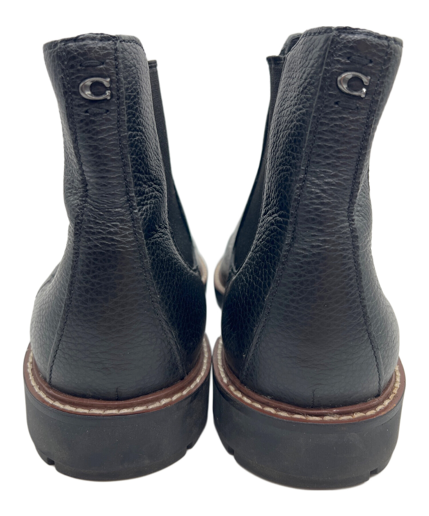 中古・古着通販】COACH (コーチ) サイドゴアブーツ ブラック サイズ