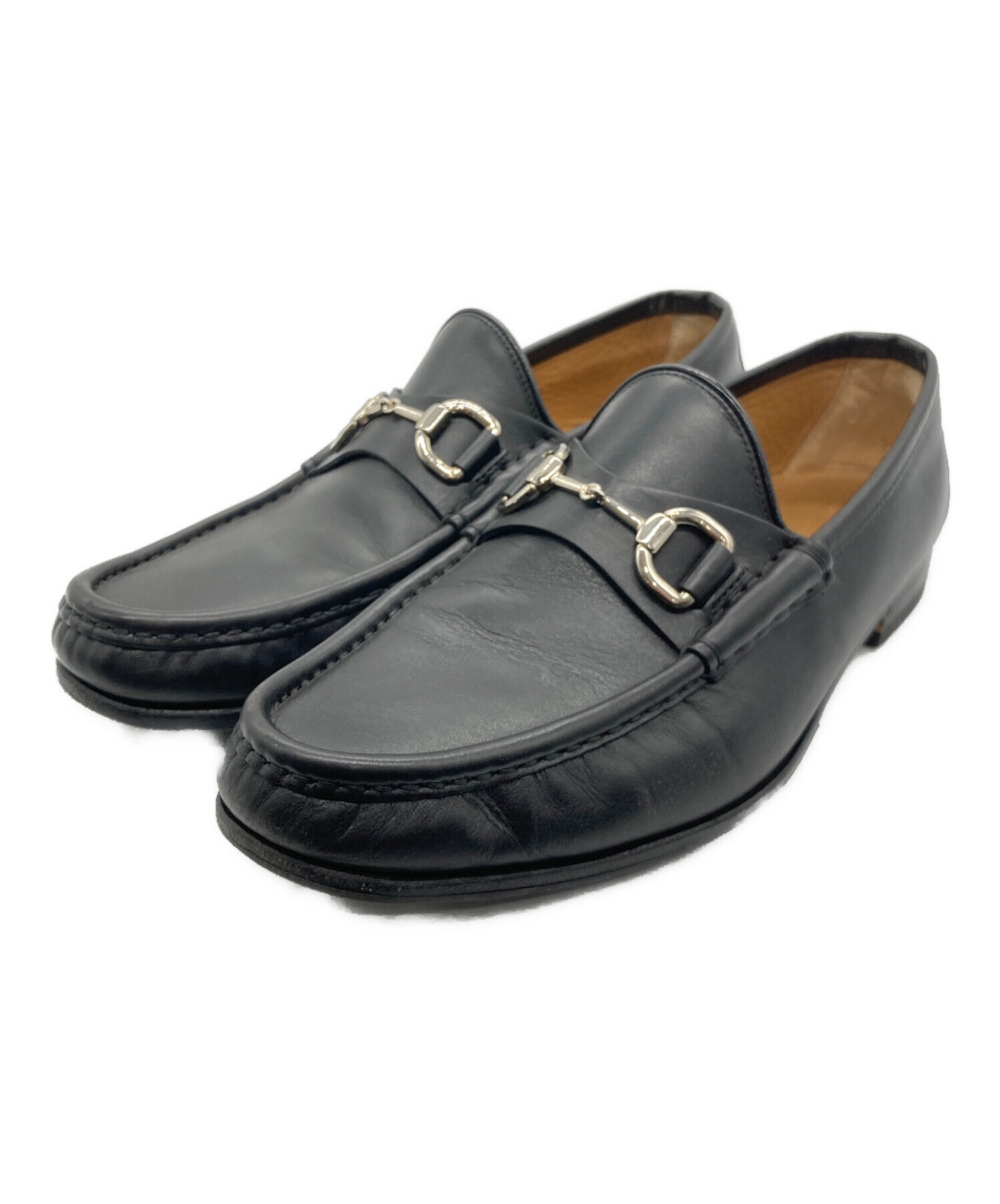 中古・古着通販】GUCCI (グッチ) ホースビットローファー ブラック