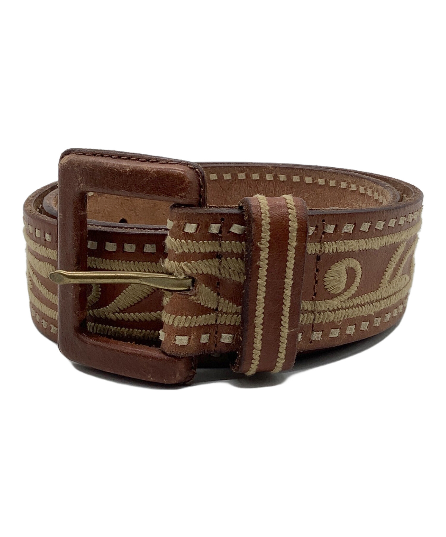 中古・古着通販】RALPH LAUREN (ラルフローレン) レザー刺繍ベルト