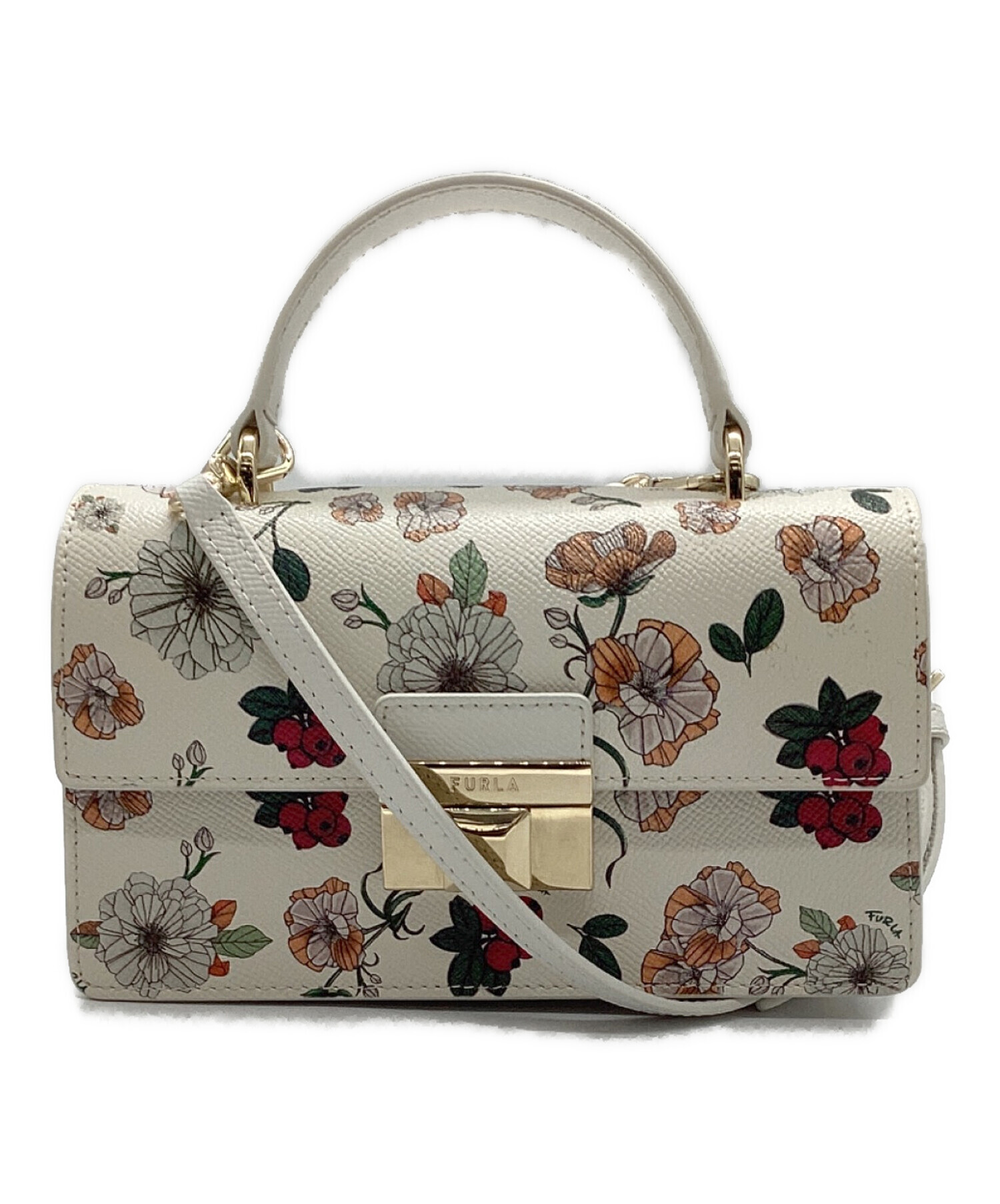 中古・古着通販】FURLA (フルラ) Venereフローラル2WAYハンドバッグ