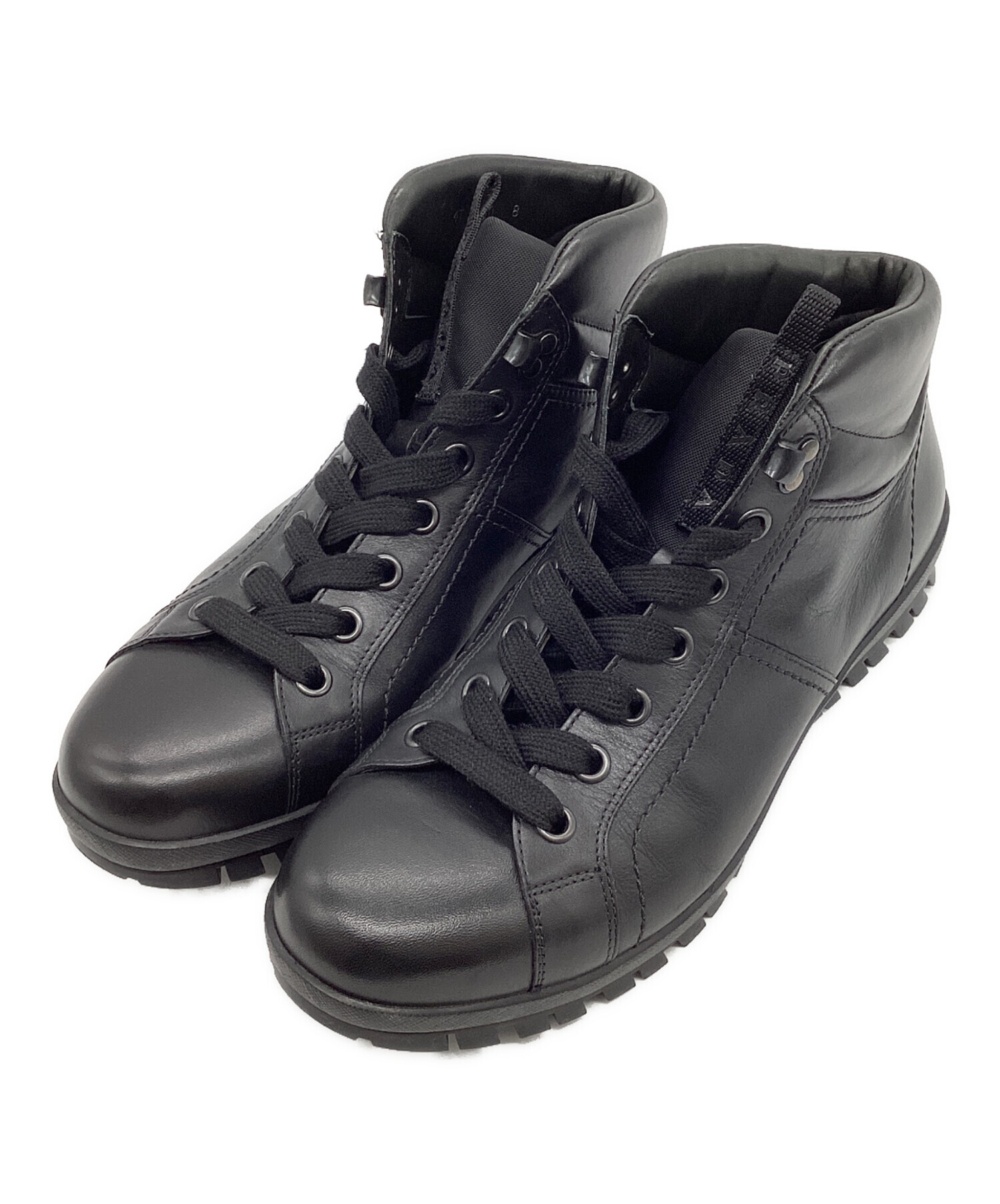 中古・古着通販】PRADA (プラダ) トレッキングブーツ ブラック サイズ