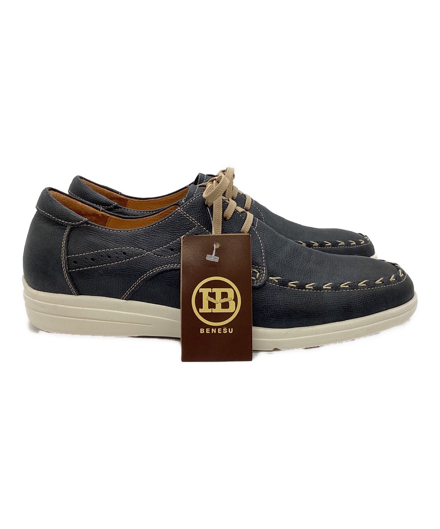 中古・古着通販】BENESU (ベネシュ) レザースニーカー ネイビー サイズ