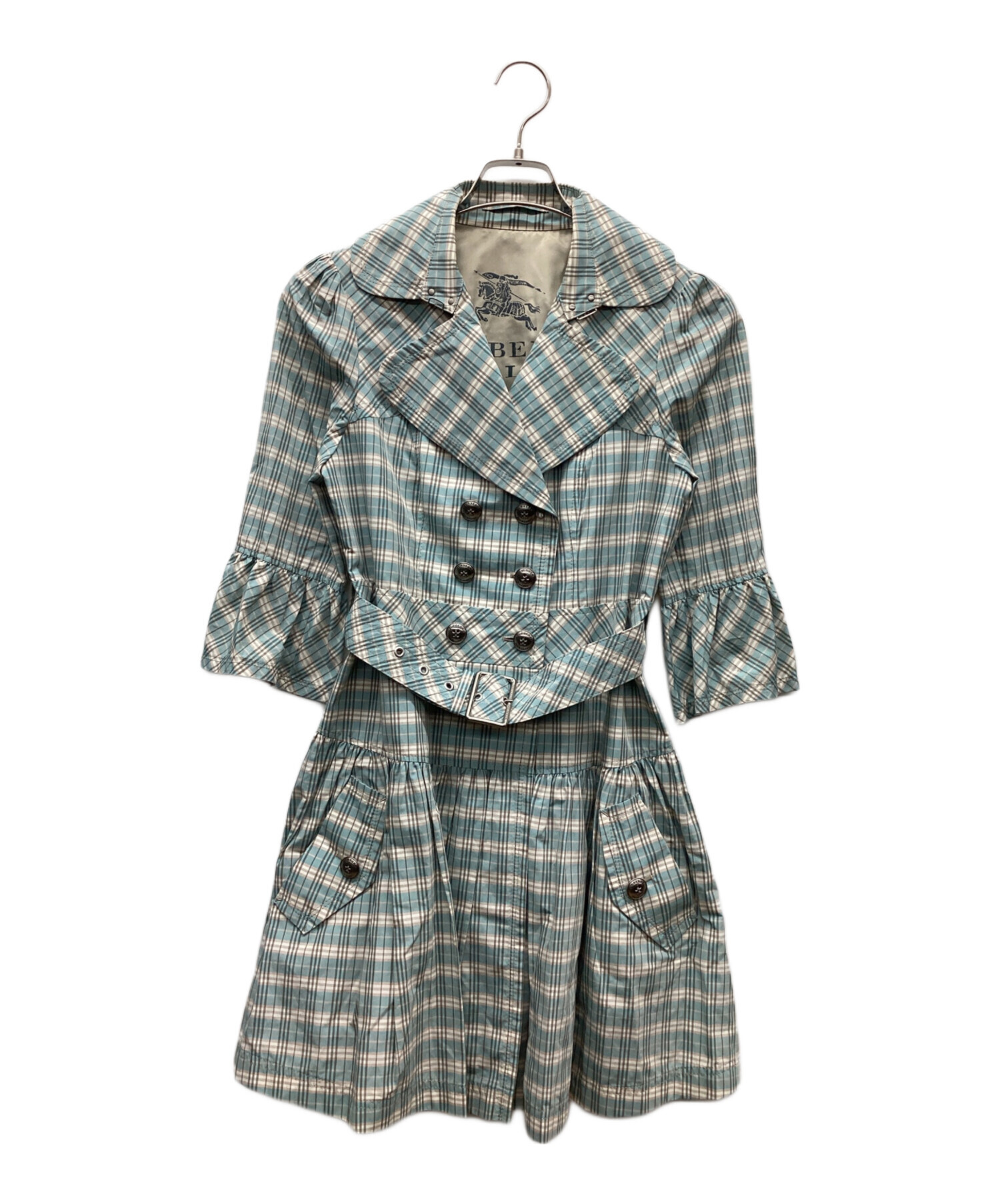 日本製】バーバリーブルーレーベル プリーツ ノースリーブワンピース