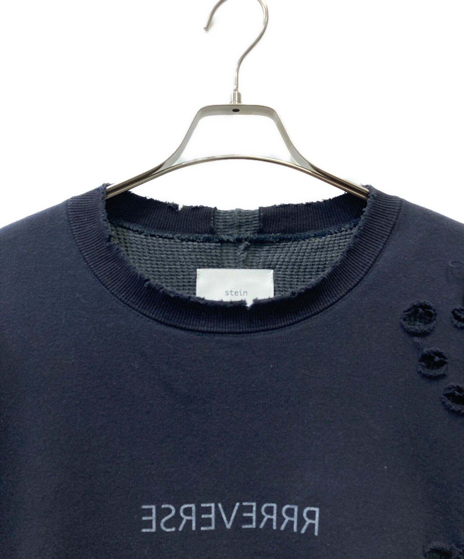 中古・古着通販】stein (シュタイン) ダメージ加工スウェット ブラック