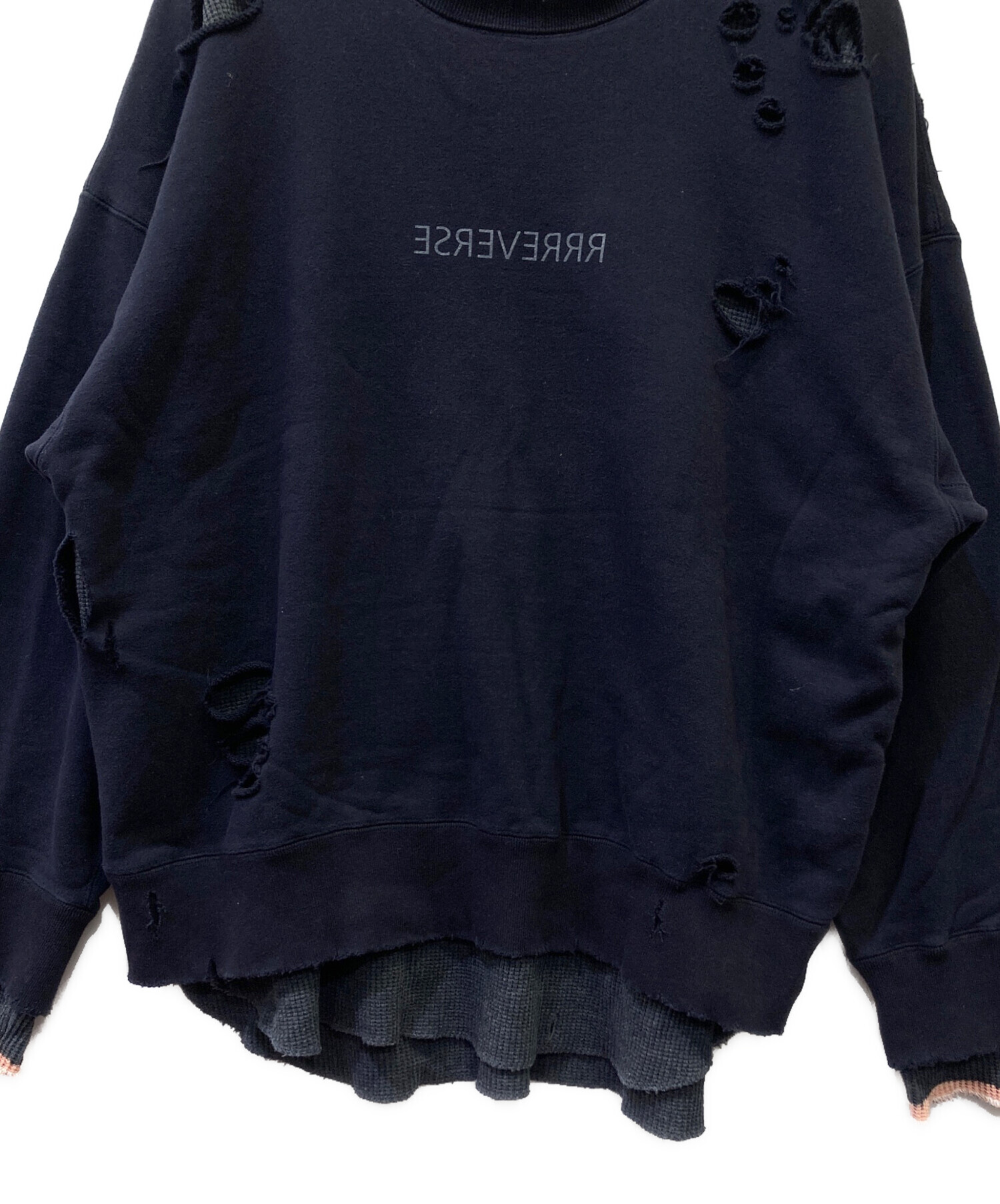 中古・古着通販】stein (シュタイン) ダメージ加工スウェット ブラック