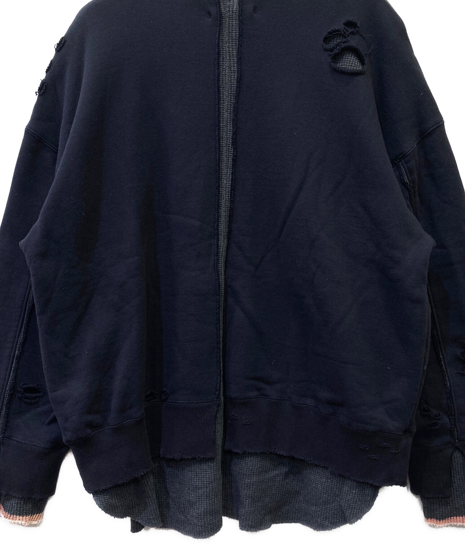 中古・古着通販】stein (シュタイン) ダメージ加工スウェット ブラック