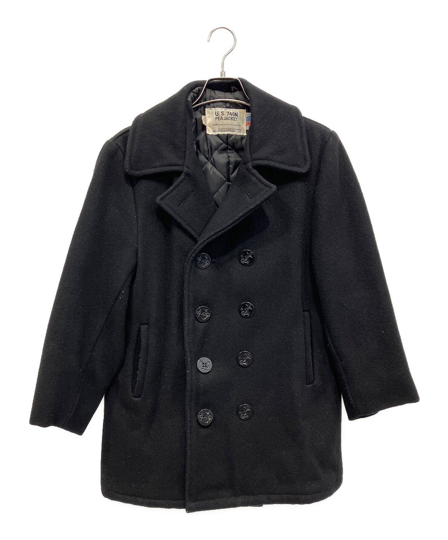 中古・古着通販】Schott (ショット) Pコート ブラック サイズ:38