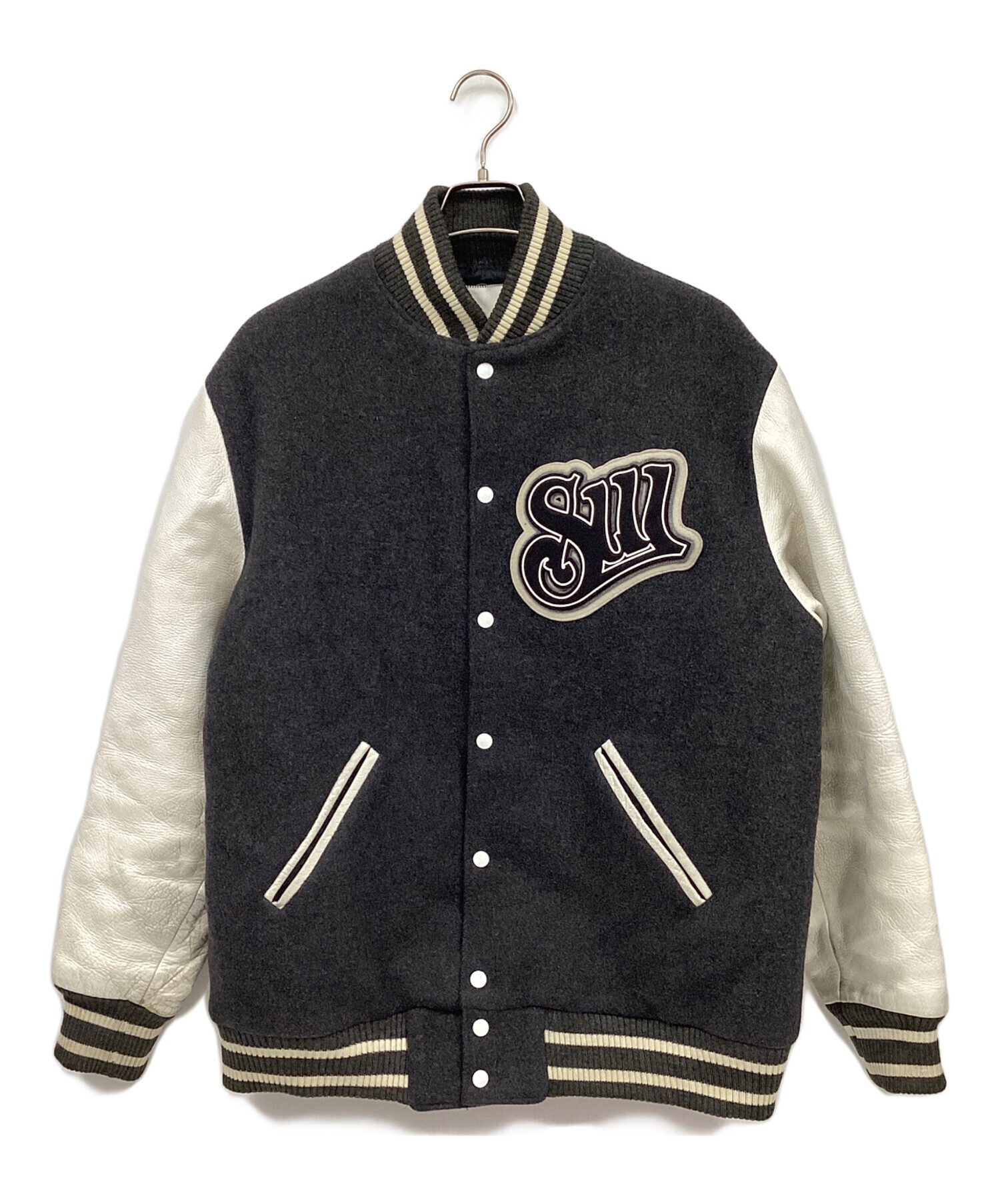 中古・古着通販】SWAGGER (スワッガー) スタジャン グレー×ホワイト