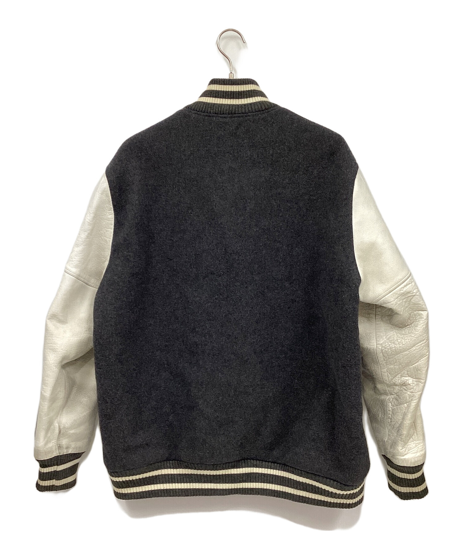 中古・古着通販】SWAGGER (スワッガー) スタジャン グレー×ホワイト