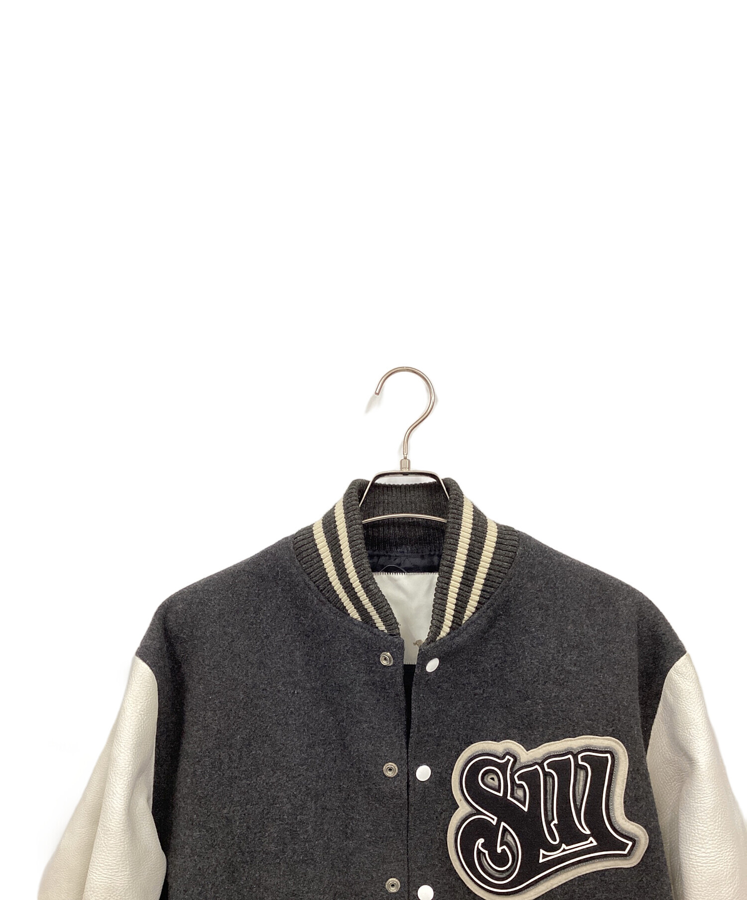 中古・古着通販】SWAGGER (スワッガー) スタジャン グレー×ホワイト