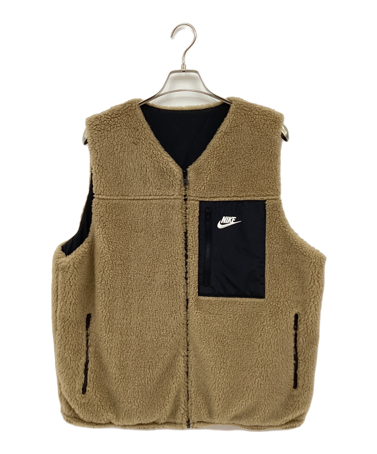 中古・古着通販】NIKE (ナイキ) リバーシブルボアベスト ブラウン