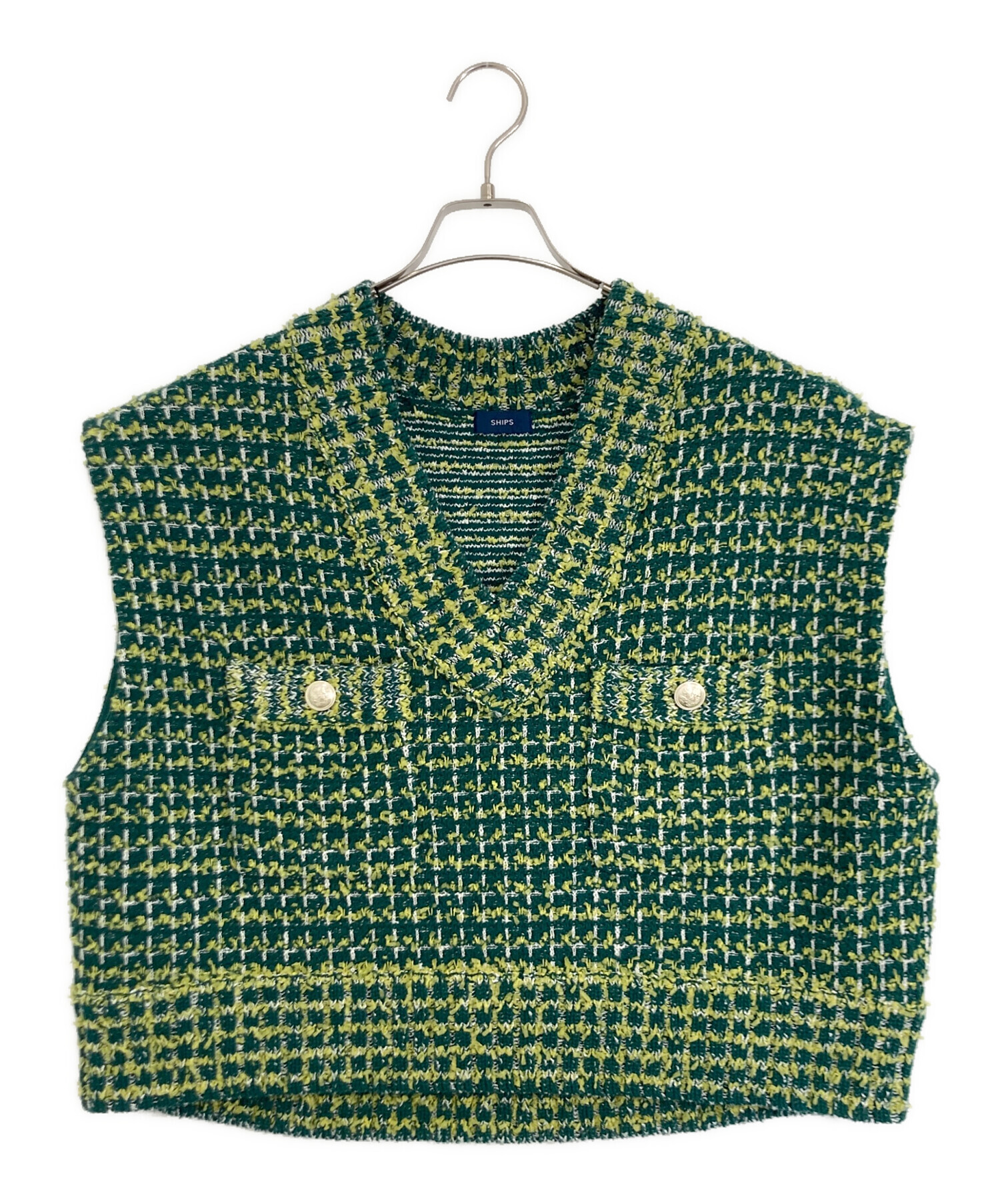 中古・古着通販】SHIPS (シップス) ニット ツイード Vネック ベスト