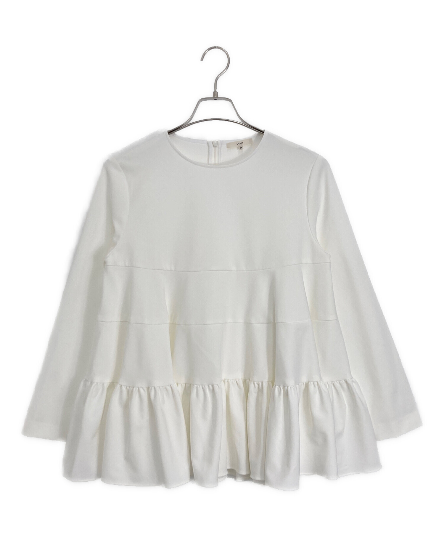 中古・古着通販】YORI (ヨリ) ティアードストレッチブラウス ホワイト