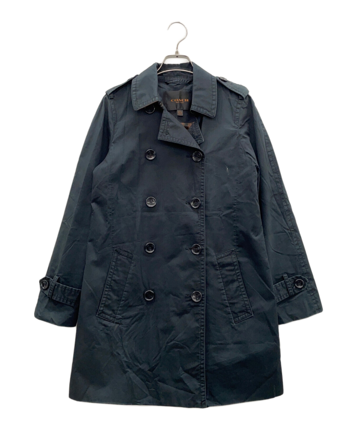 中古・古着通販】COACH (コーチ) トレンチコート ブラック サイズ:S