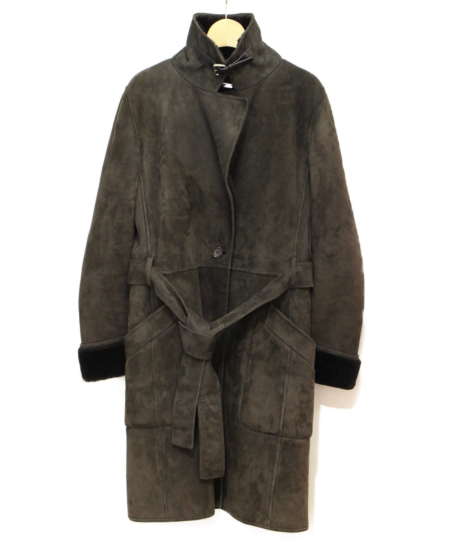 中古・古着通販】LOEWE (ロエベ) ムートンコート ブラウン サイズ:38