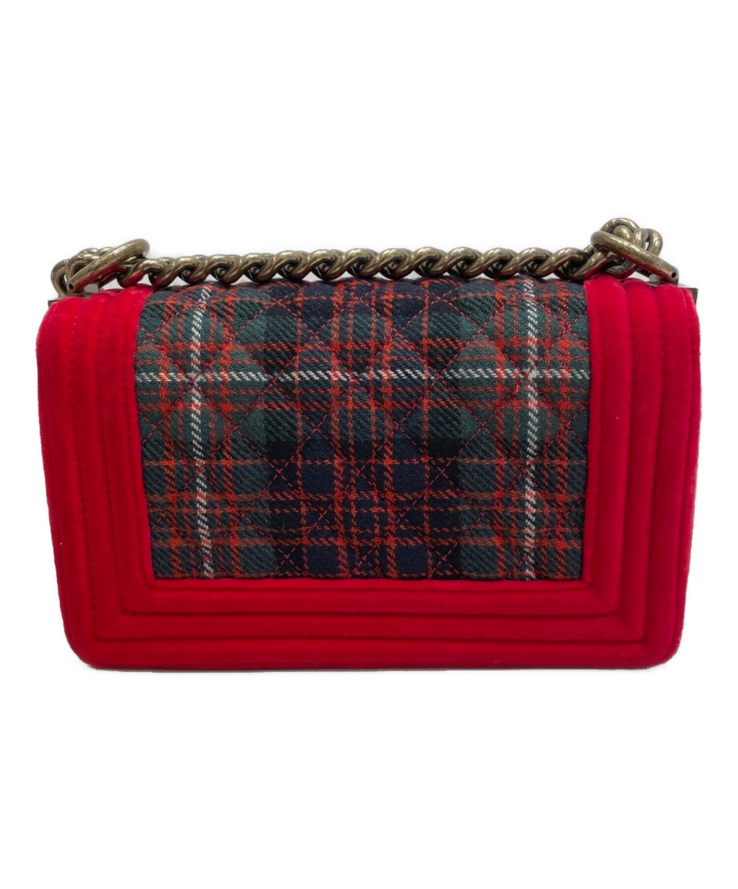 中古・古着通販】CHANEL (シャネル) チェックチェーンショルダーバッグ