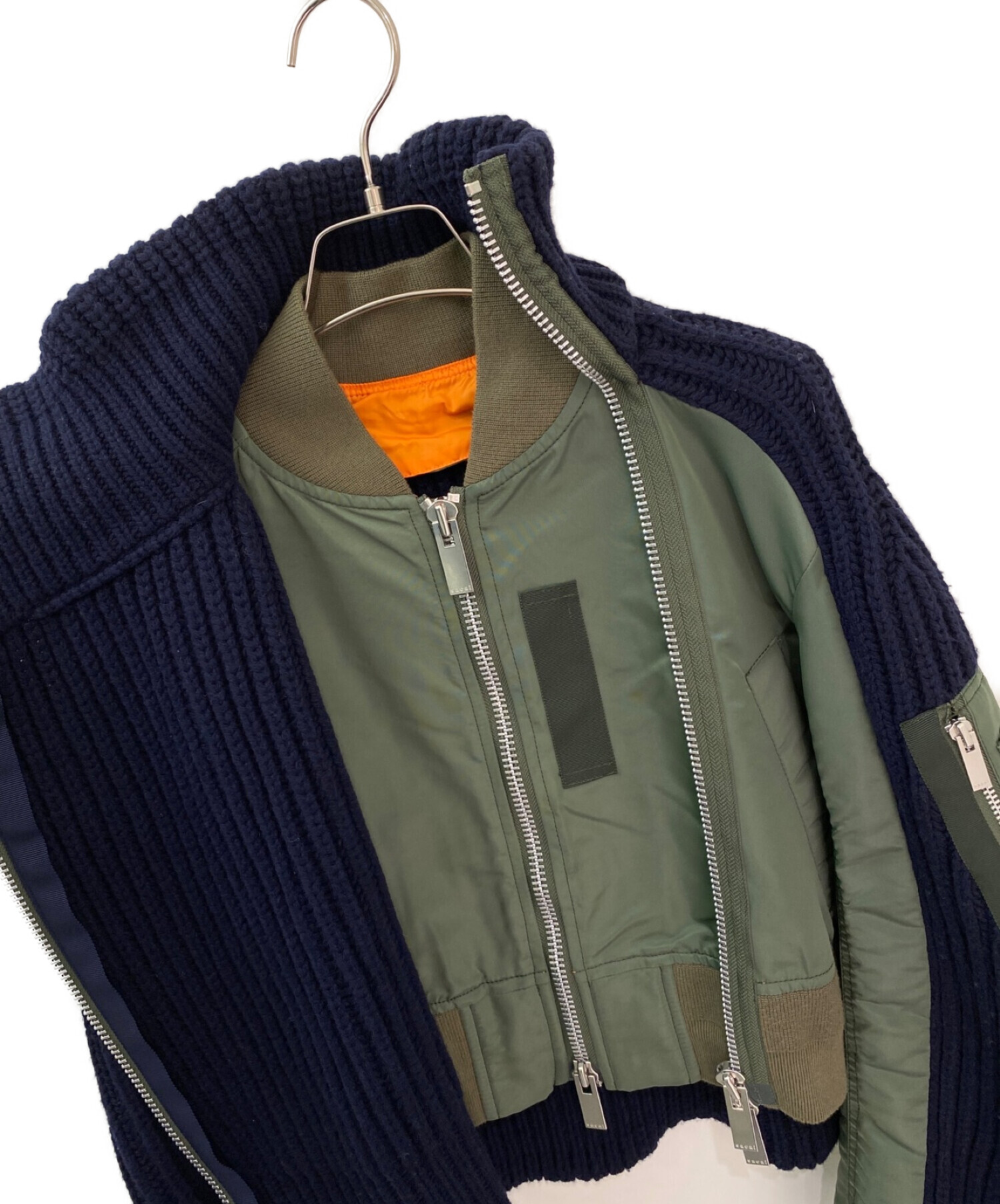 中古・古着通販】sacai (サカイ) ニットドッキングMA-1ジャケット