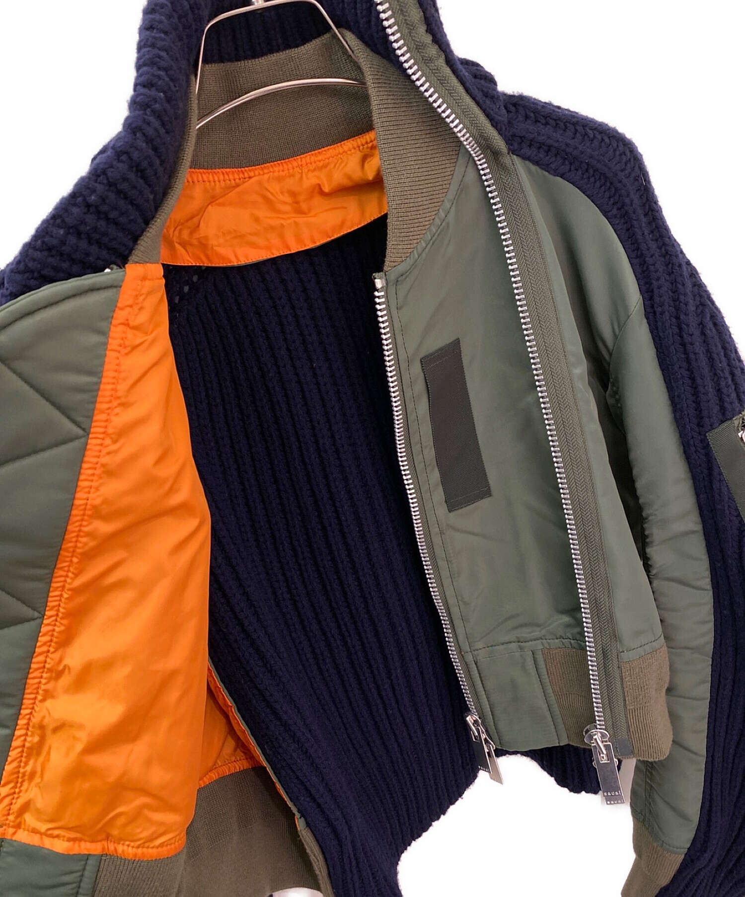 中古・古着通販】sacai (サカイ) ニットドッキングMA-1ジャケット